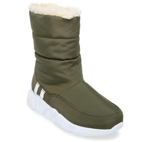 New Steve Madden Snowday Winter Boot sz 7 Olive - Picture 1 of 5